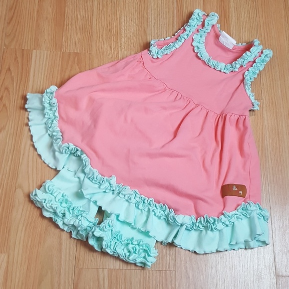 Millie Jay Other - Millie Jay coral and mint ruffle outfit size 6x